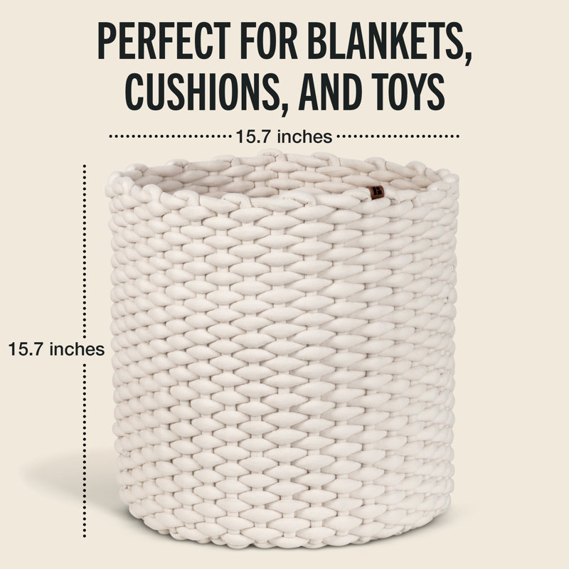 Panier de rangement rond Bigso, Très grand, Cream