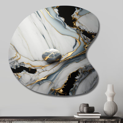Borlon - Abstract Marble Drop Shape Assymterical Metal Wall Art