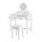 White Makeup Vanity And Stool With Reversible Mirror, Elegant Design For A Timeless Look, 5 Drawers Of Various Sizes, Molding On Table Legs, Organized Storage,