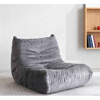 Luxury Accent Chair Button-Tufted Detail Gray Microfiber Comfy Chair Living Room Furniture 1Pc