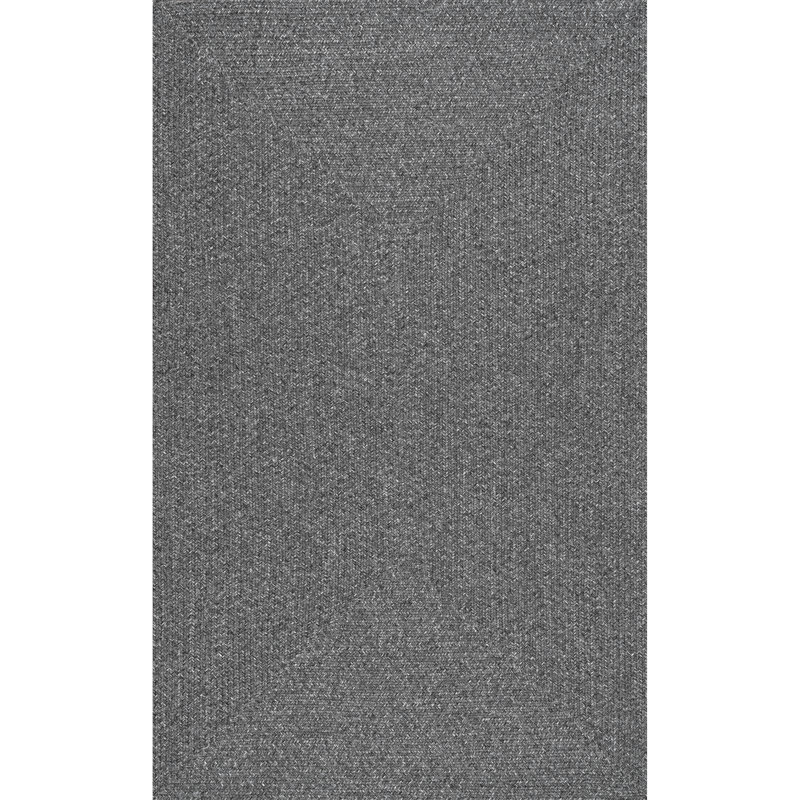 Edie Braided Indoor/Outdoor Rug, Rectangle 6' x 9', Charcoal