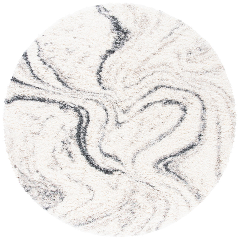 Tapis ivoire / gris Speight, Rond 3 pi, Ivory/Grey