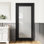 Porte coulissante noire en verre givré 1-Lite