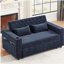 61.4-inch Extendable Sofa Bed Convertible Sofa, Modern Adjustable Back Sofa, Blue