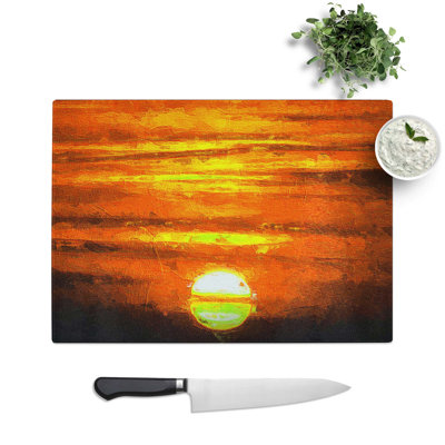 Tempered Glass Sunset Chopping Board