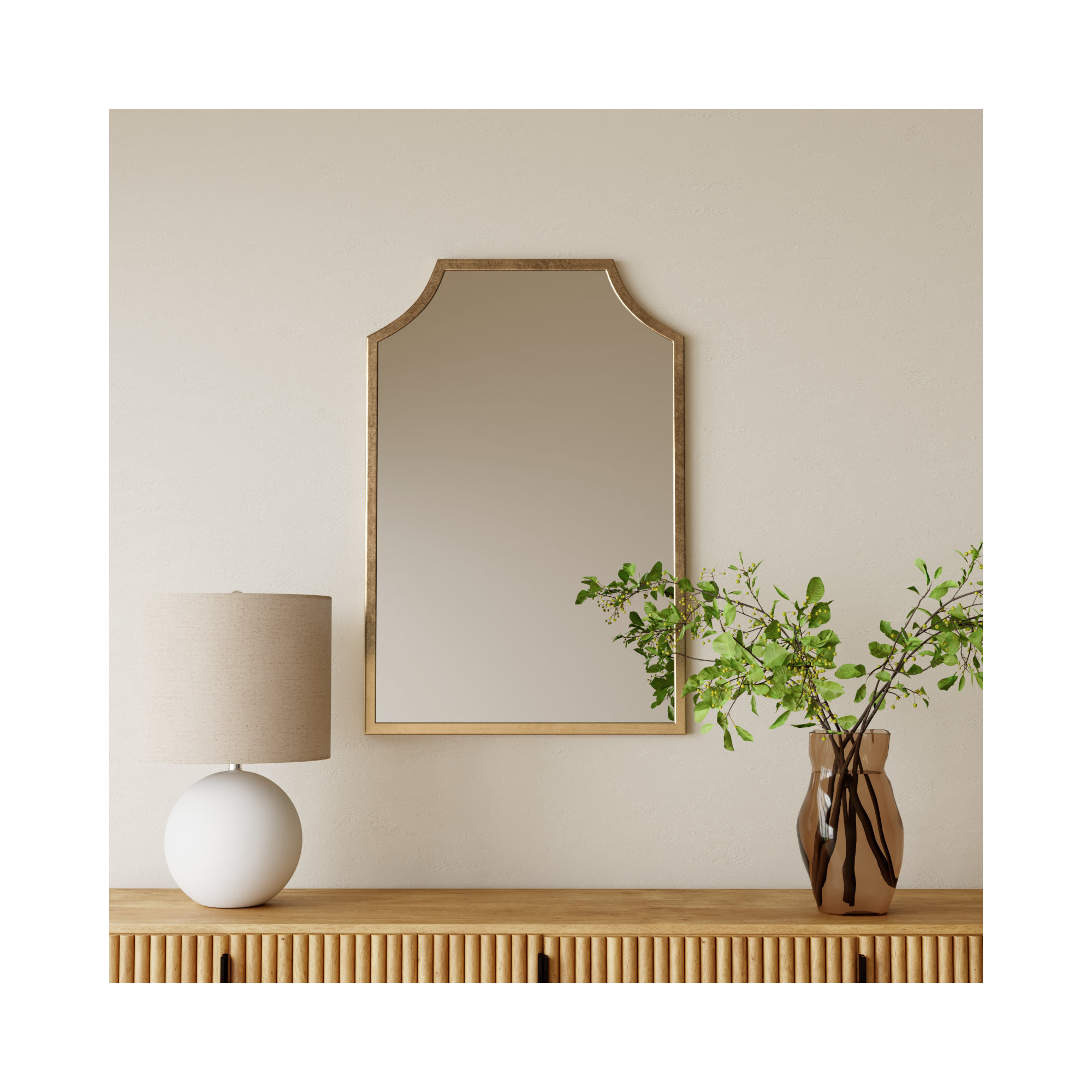 Simone Metal Arch Mirror, Gold