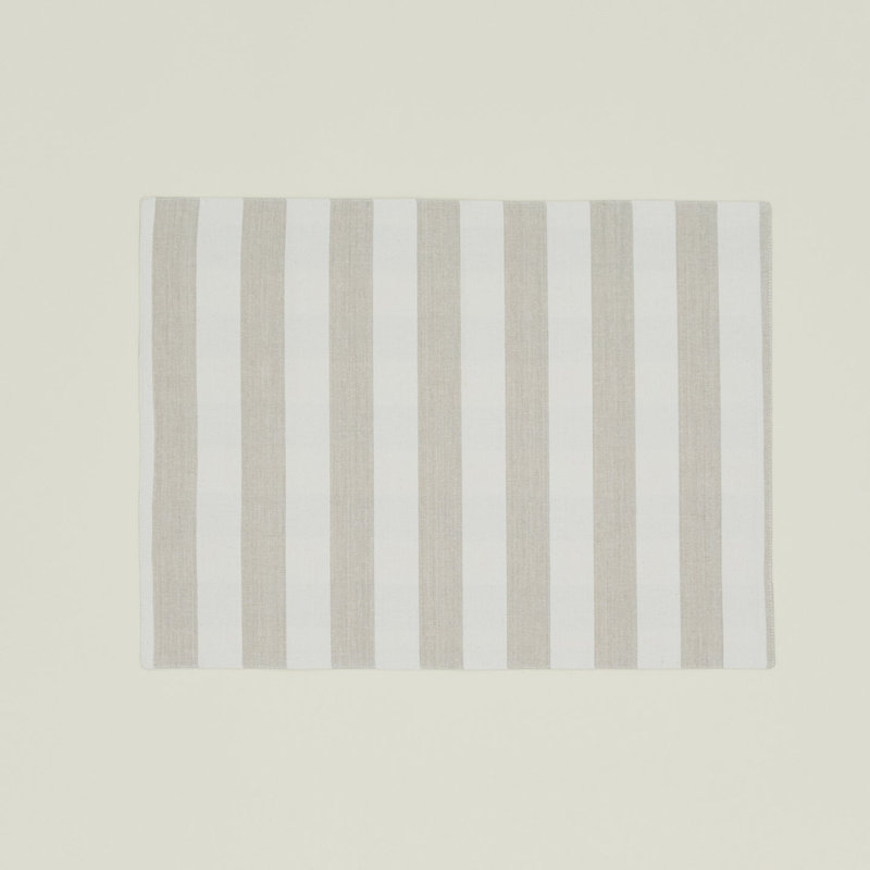 Essential Striped Placemat, Ivory/Flax