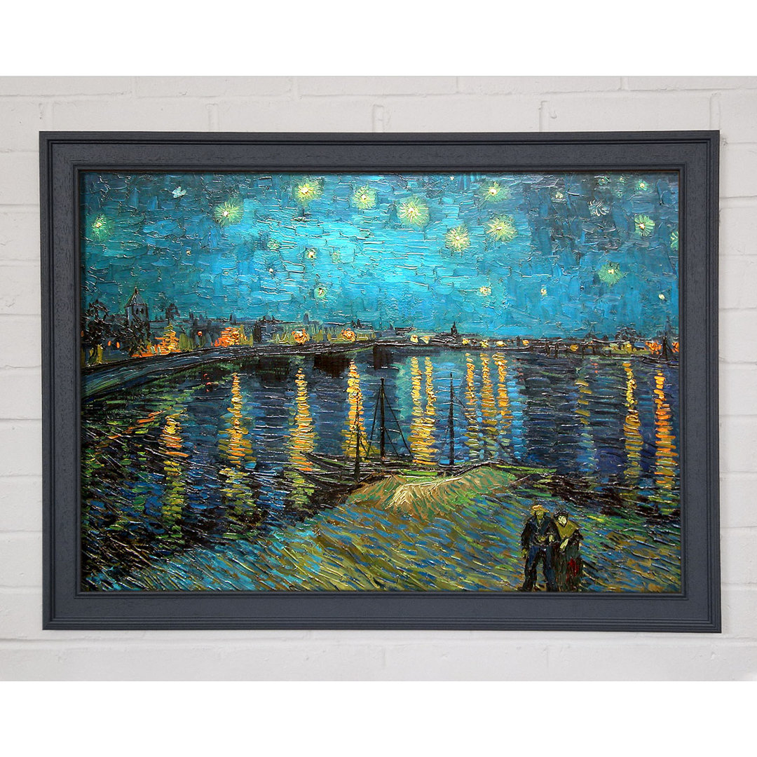 Gerahmtes Leinwandbild Starry Night Over The Rhone von Van Gogh