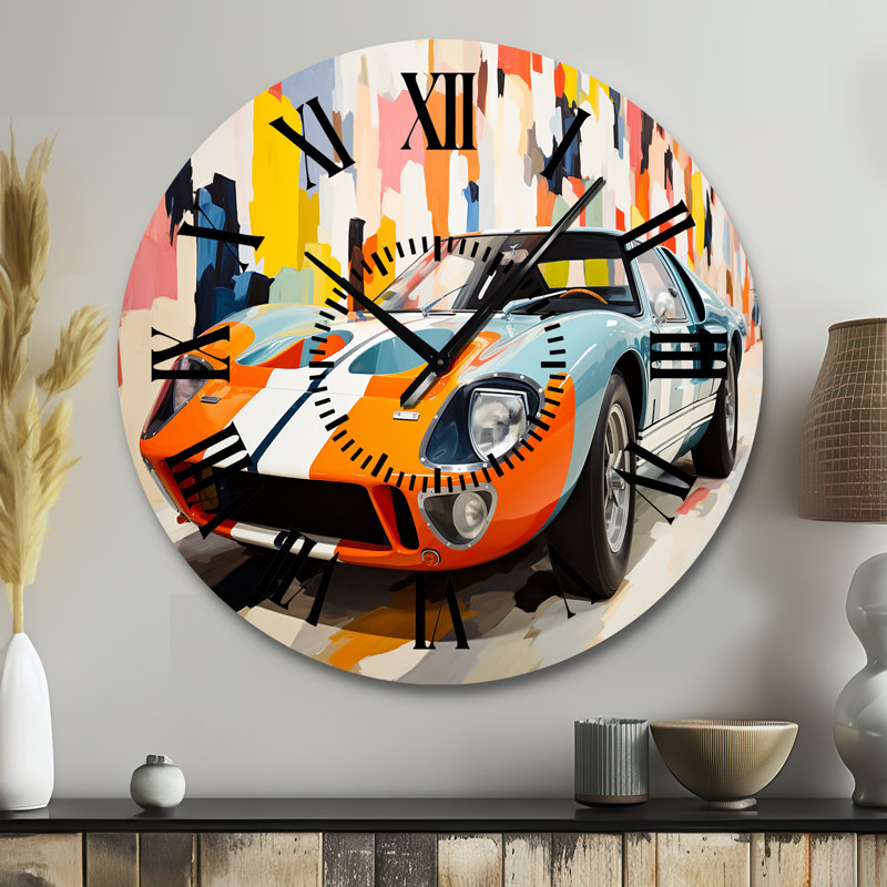 Horloge murale orange orange, Grand
