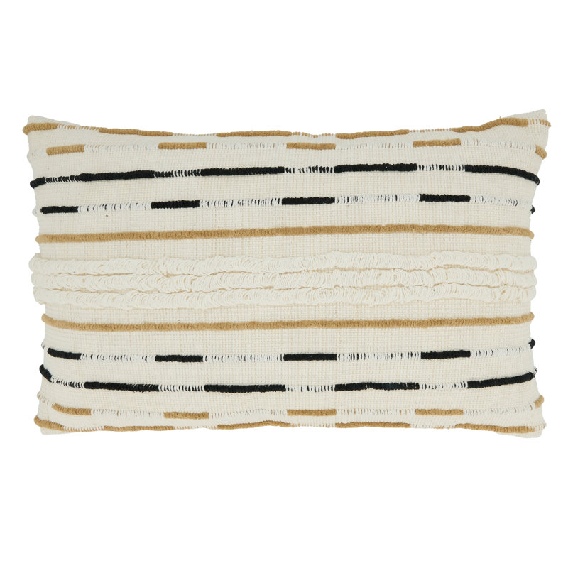 Vera Collection Striped Cotton Throw Pillow, Polyester/Polyfill
