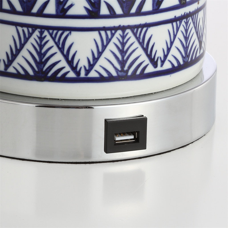 Ensemble de lampe de table en chrome 27 po avec usb Brecksville