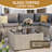 8-Piece Patio Conversation Set With Fire Pit Table, Coffee Table, And Cushions-1479864689