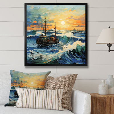 Vangogh paysage marin avec pêche en V