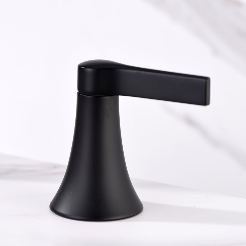 Reesley 8 in. Widespread 2-Handle Bathroom Vanity Sink Faucet with Metal Pop-Up Drain, Matte Black
