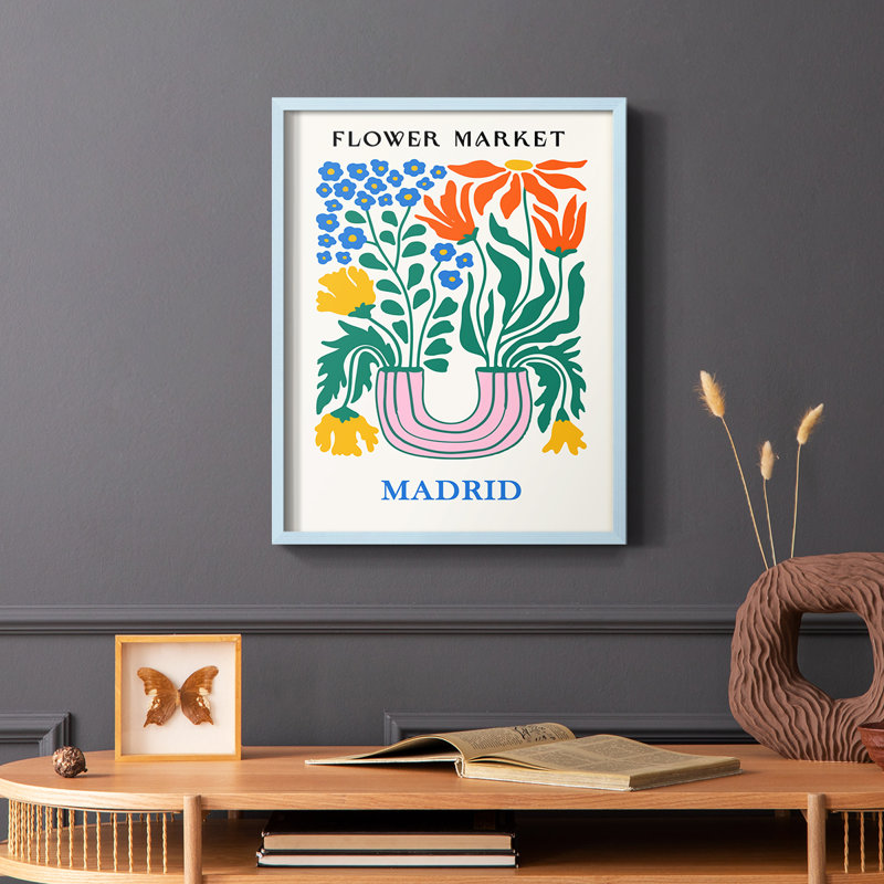 Matisse X, reproduction encadrée - bois massif, H 10 po x l 8 po, Bleu