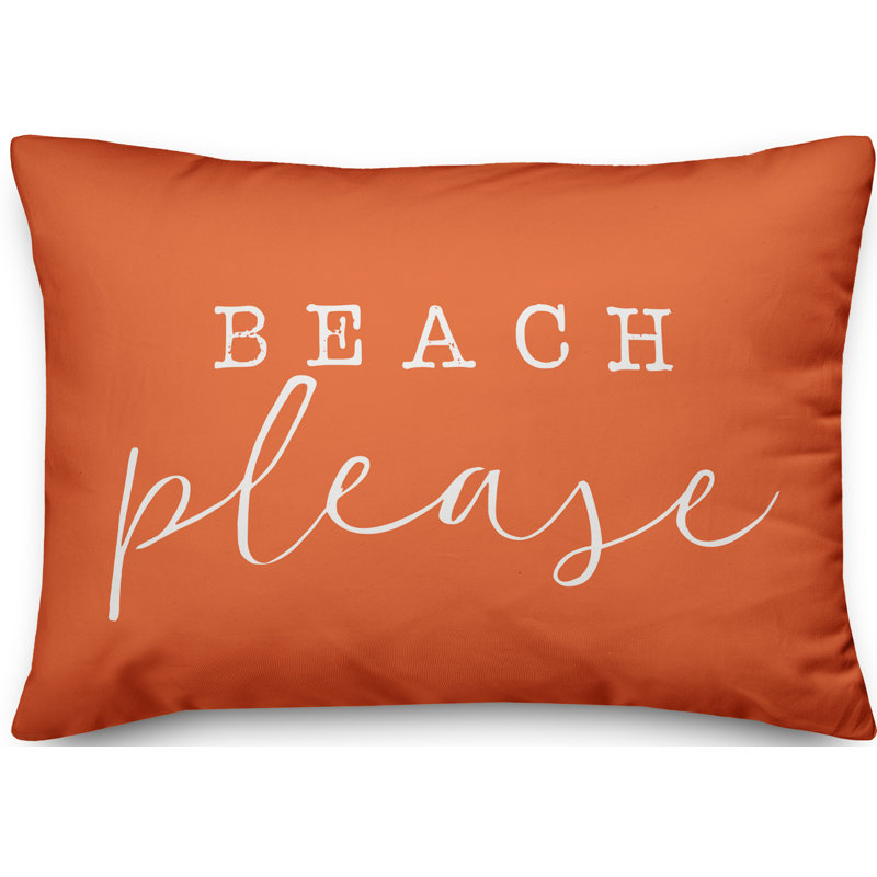 Outdoor Reversible Throw Pillow, Orange