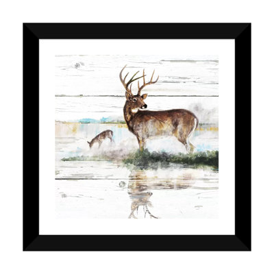 «Rustic Misty Deer» par Ruane Manning - reproduction d'art