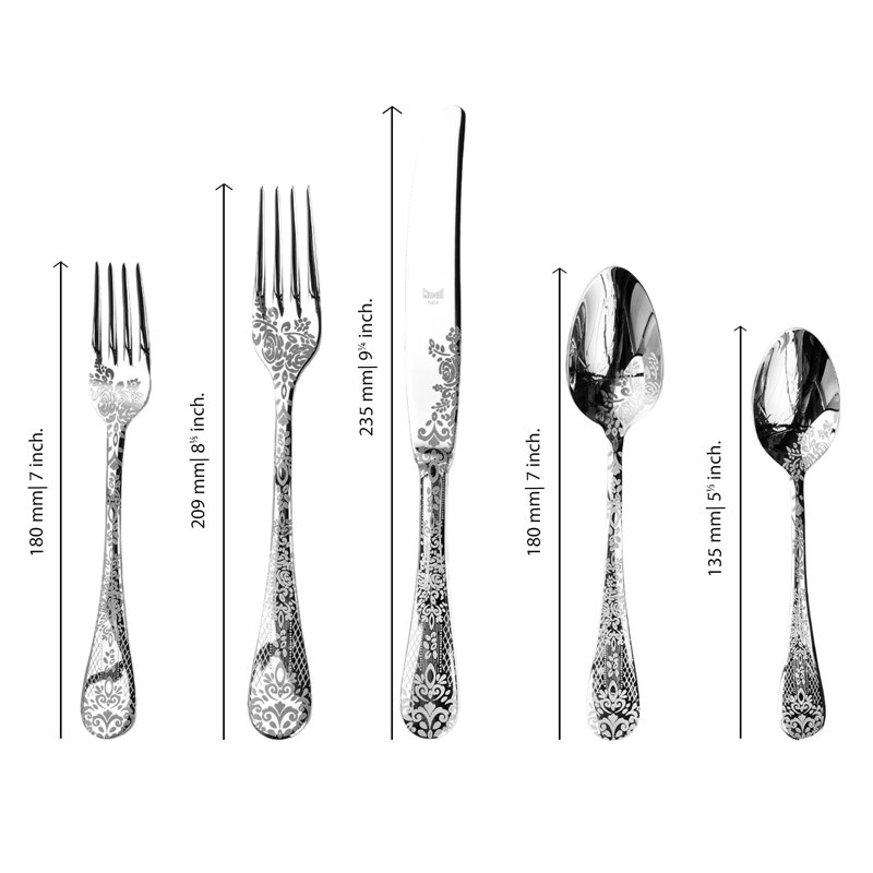 Casablanca 5 - Piece Stainless Steel Flatware Set - Service for 1, Silver