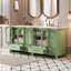 Meuble-lavabo avec double comptoir, rangement pour la salle de bain avec huit tiroirs et quatre portes à fermeture en douceur, meuble-lavabo pour l'organisation