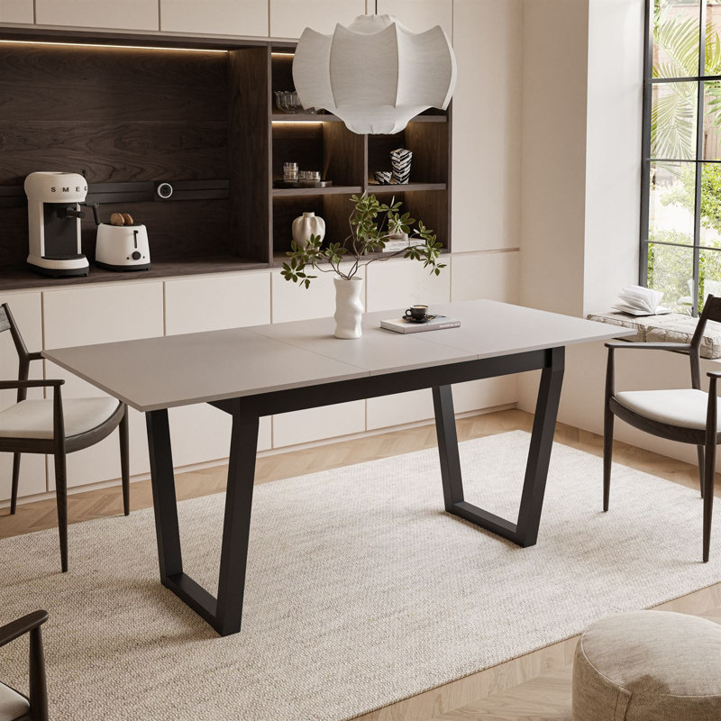 Extendable table ARTON II  140 cm,  "V" legs, Cashmire, Black