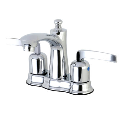 Kingston Brass Centurion Two-Handle 3-Hole Deck Mount 4" Centerset Bathroom Faucet with Plastic Pop-Up