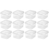 Small Plastic Storage Box W/ Flip Top Boxes 6 X 4 Clear Container