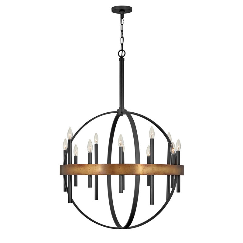 Wells 30" Twelve-Light Candle Orb Chandelier