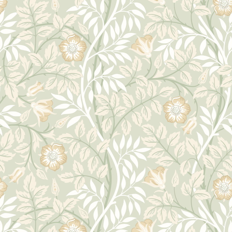 Padstow 10m x 50cm Matte Wallpaper Roll, Sage Green