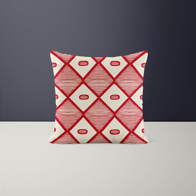 Jeté carré en polyester intérieur / extérieur, L 19 po x H 19 po, Rouge