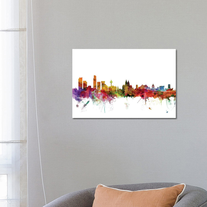 Liverpool, England Skyline by Michael Tompsett - Wrapped Canvas Gallery-Wrapped Canvas Giclée