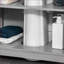 Cabinets sous le lavabo, gris ardoise moderne, 2 portes avec tablettes réglables | Minimaliste | Panneau de fibres à densité moyenne