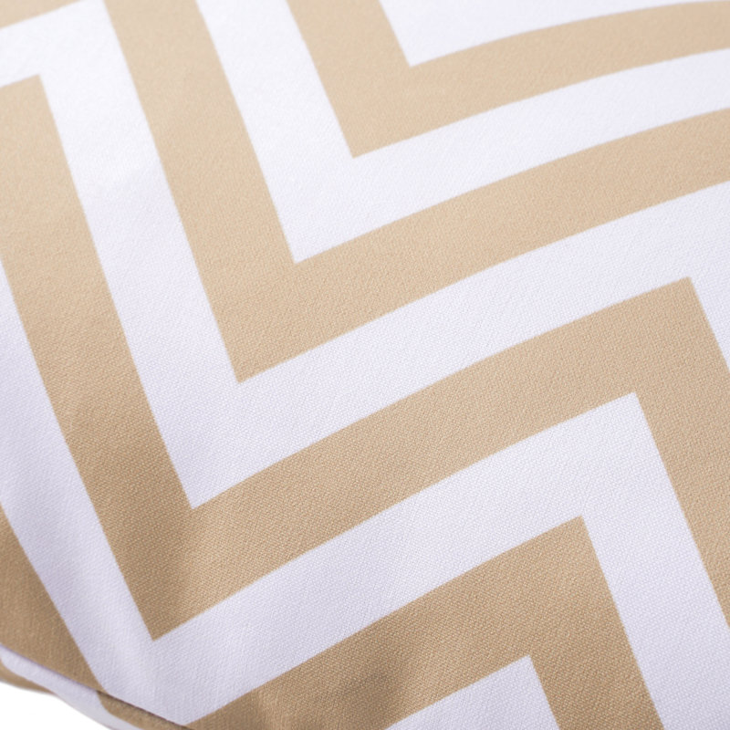 Coussin lombaire extérieur ivoire en zigzag