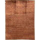 Damask Area Rug in Rust/Gold