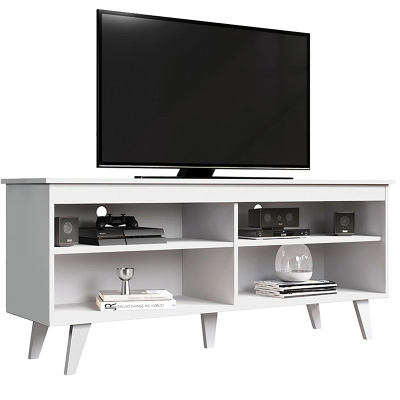 Meuble télé pour téléviseur de 55 po ou moins Harmie, Blanc