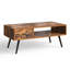 Table basse rectangulaire rétro Hommoo avec tiroir et tablette ouverte, brun rustique