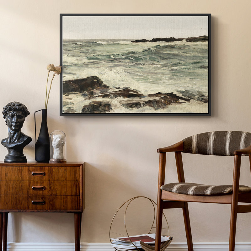 Impression nautique rétro-CLXVII, H 25 po x l 37 po x P 2 po, Toile avec cadre flottant noir