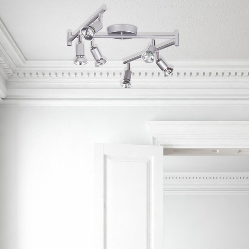 Matte Silver Adjustable 47.24'' 6-Light Foldable Track Lighting