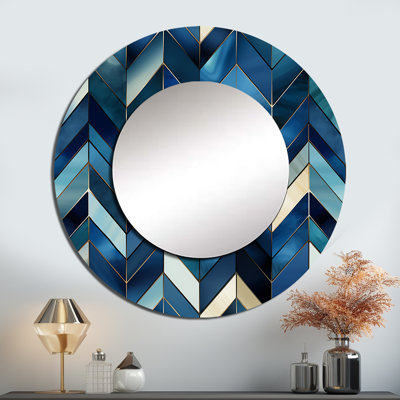 Rétro chevron bleu cobalt rétro géométrique
