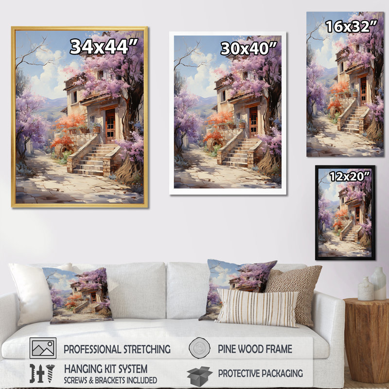 Kreta French aixenprovence garden II, reproduction d'art sur toile, H 20 po x l 12 po x P 1 po, Cadre photo blanc