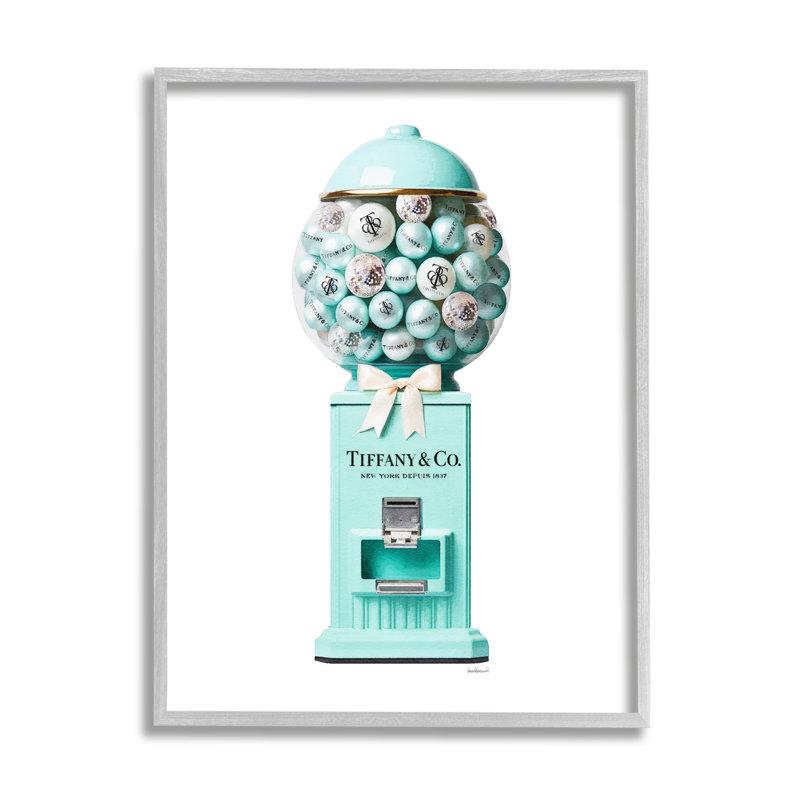 Az-535 - Bonbon turquoise encadré, H 20 po x l 16 po x P 1,5 po, Estampe numérique Farmhouse