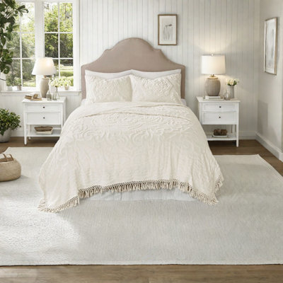 Premium Cotton Bedding Sets, Tufted Chenille Design, Rustic Boho For Home