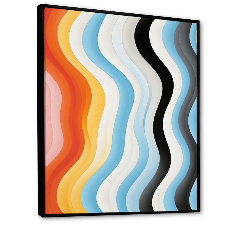 Impression sur toile, Opt Opt Line Delirum I, H 44 po x l 34 po x P 1,5 po, Cadre flottant noir