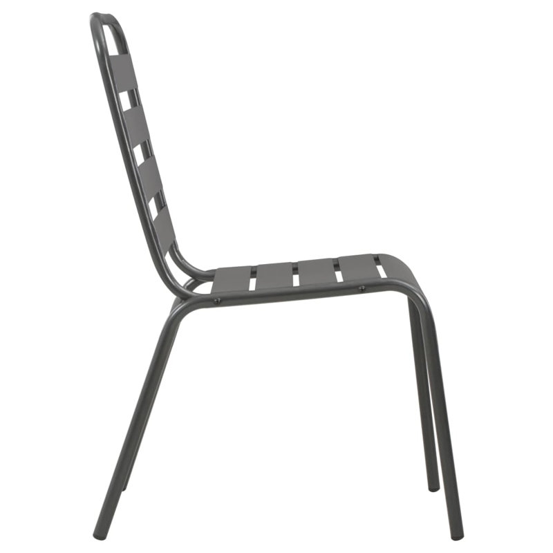 Chaise d'appoint empilable Perseus, Gris foncé, 4