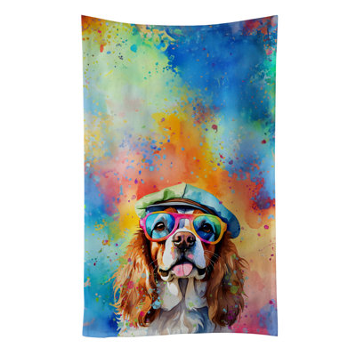 Cavalier Spaniel Hippie Dawg Kitchen Towel