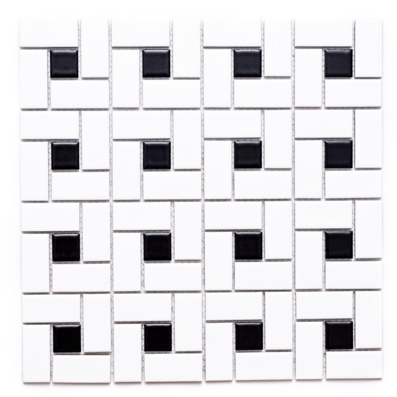 Helix 1" x 2" Porcelain Pinwheel Mosaic Floor and Wall Tile