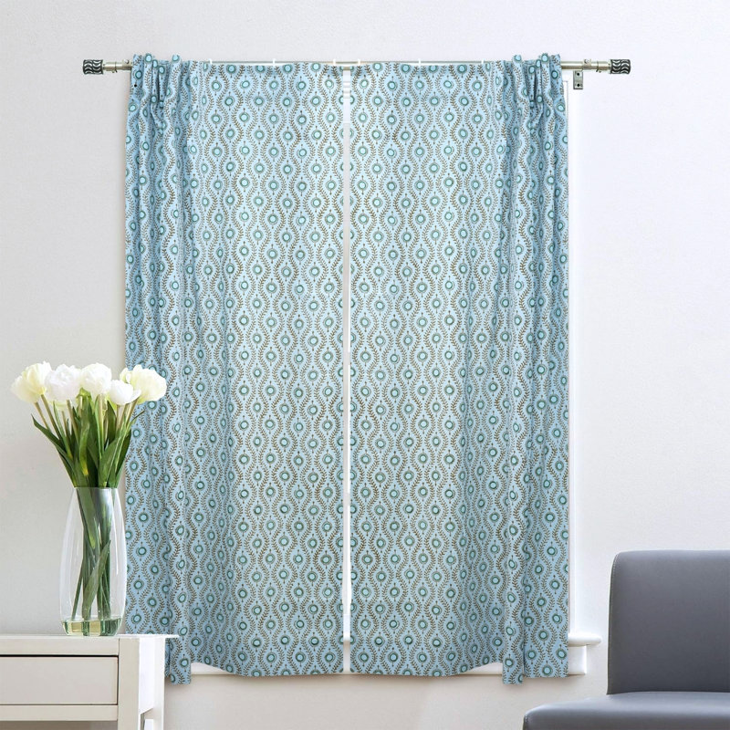  Rideau fabriqué à la main en lin de couleur viscose pour fenêtres - Lehriya, L 54 po x L 102 po