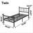 Metal Bed Frame with Vintage Circular Headboard and Footboard, Heavy-Duty Iron Platform Bed-1331756452