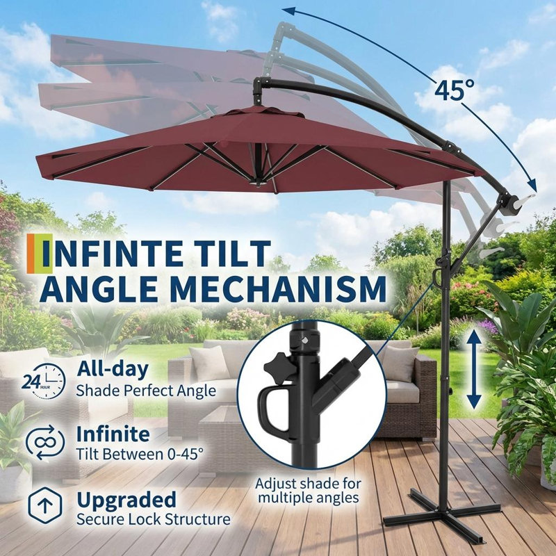 304.8cm Beach Parasol, Red