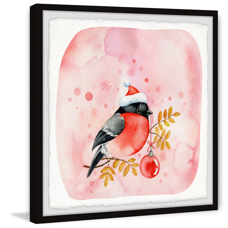 Santa Bird - Single Picture Frame Painting, 45cm H x 45cm W x 3.81cm D
