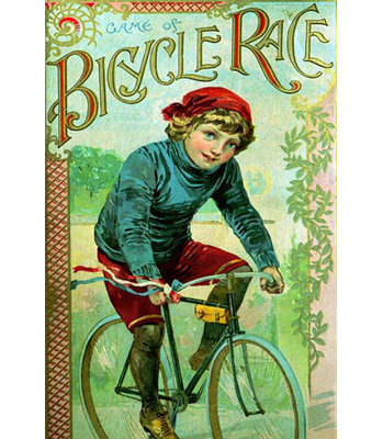 « game of bicycle course », affiche rétro